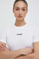 Koszulki sportowe damskie - Hummel t-shirt damski kolor biały - miniaturka - grafika 1