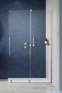 Kabiny prysznicowe - Radaway Furo Brushed Gold kabina Walk-in 160x200cm prawa szczotkowane złoto 10106838-99-01R/10110794-01-01 - miniaturka - grafika 1