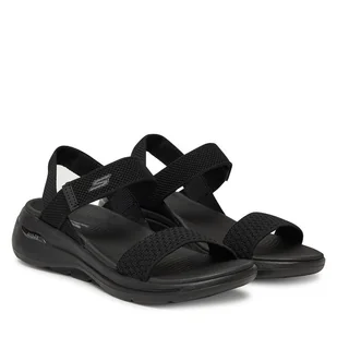 Sandały Skechers Go Walk Arch Fit Sandal-Polished 140264/BBK Czarny - Sandały damskie - miniaturka - grafika 1