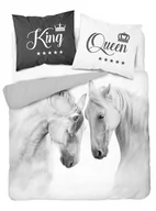 Pościel - Pościel bawełniana Detexpol, wzór konie, 160x200 cm, 3 elementy - miniaturka - grafika 1