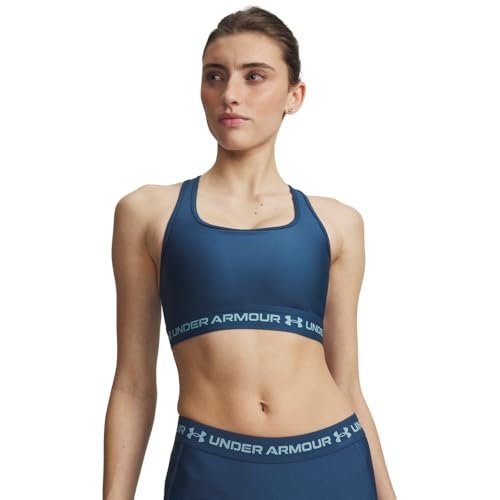 Under Armour Biustonosz Crossback Mid - Wham Blue/Blue Haze - SM