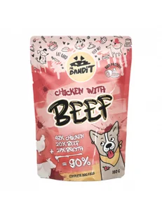 Mr. Bandit Chicken Beef 180g duoproteinowa z kurczakiem i wołowiną dla psów dorosłych - Mokra karma dla psów - miniaturka - grafika 1