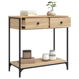 Stolik konsolowy, dąb sonoma, 75x34,5x75 cm Lumarko! - Konsole i sekretarzyki - miniaturka - grafika 5