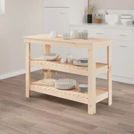 Ławy i stoliki kawowe - Stolik roboczy, 110,5x50x80 cm, lite drewno sosnowe - miniaturka - grafika 1