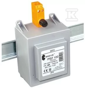 Transformator jednofazowy PSZ 100 230/230V IP30 na szynę DIN TH-35 w obudowie modułowej z zabezpieczeniem - Zasilacze i transformatory - miniaturka - grafika 1
