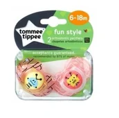 Smoczki uspokajające - Tommee Tippee Smoczek ortodontyczny Fun Style - silikon, 6-18m (2szt.) - miniaturka - grafika 1
