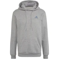 Bluzy męskie - Bluza męska adidas Stadium Fleece Badge of Sport Hoodie szara HC5869 2XL - miniaturka - grafika 1