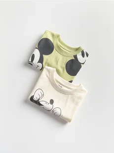 Reserved - T-shirt Mickey Mouse 2 pack - złamana biel - Bluzki dla niemowląt - miniaturka - grafika 1