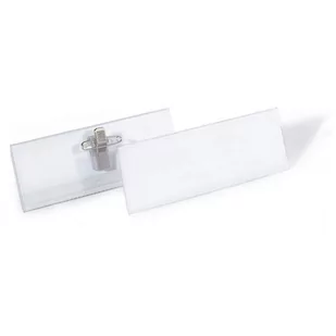 Identyfikator + wkład DURABLE 40x105mm z kombi-klipem transparentny 851900 14szt. - Identyfikatory - miniaturka - grafika 1