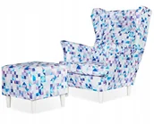 Fotele i pufy dla dzieci - Fotel Uszak z podnóżkiem do pokoju dziecięcego - miniaturka - grafika 1