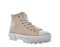 Trampki damskie - Wysokie trampki damskie Big Star Shoes MM274038 beż - miniaturka - grafika 1