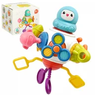 Zabawki interaktywne dla dzieci - Edukacyjna kostka sensoryczna interaktywna 8w1 dla niemowląt 18m+ 688-76 - miniaturka - grafika 1