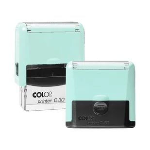 Pieczątka COLOP COMPACT 30 PRO pastelowy zielony - poduszka: czarna 47x18 mm - Pieczątki - miniaturka - grafika 1
