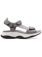 Sandały damskie - Clarks Sandały "Wave2.0 Skip" w kolorze szarym - miniaturka - grafika 1