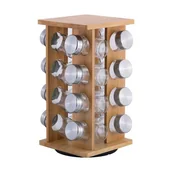 Pojemniki na przyprawy - Kamille Drewniany stojak przyprawnik obrotowy na przyprawy 16el. 7042 - miniaturka - grafika 1