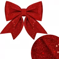 Ozdoby bożonarodzeniowe - Kokardka na choinkę brokatowa ozdoba świąteczna zawieszka czerwona - miniaturka - grafika 1