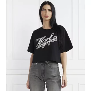 Koszulki i topy damskie - Karl Lagerfeld T-shirt | Cropped Fit - grafika 1