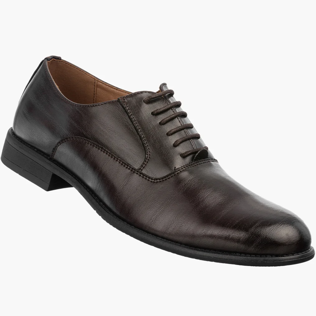 Buty Skórzane Męskie Półbuty Wizytowe Eleganckie Brązowe WOJTYŁKO 40