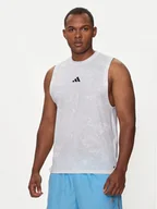 Koszulki sportowe męskie - adidas Koszulka techniczna Power Workout IS3843 Biały Regular Fit - miniaturka - grafika 1