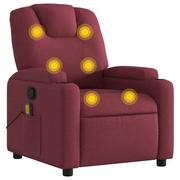 Krzesełka i taborety dla dzieci - ﻿Rozkładany fotel masujący, winna czerwień, obity tkaniną - miniaturka - grafika 1