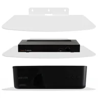 Inne akcesoria audio-wideo - Półka metalowa ścienna uchwyt na pod dekoder RTV router wifi switch konsole nagrywarkę odtwarzacz DVD Blu-ray tuner biała - miniaturka - grafika 1