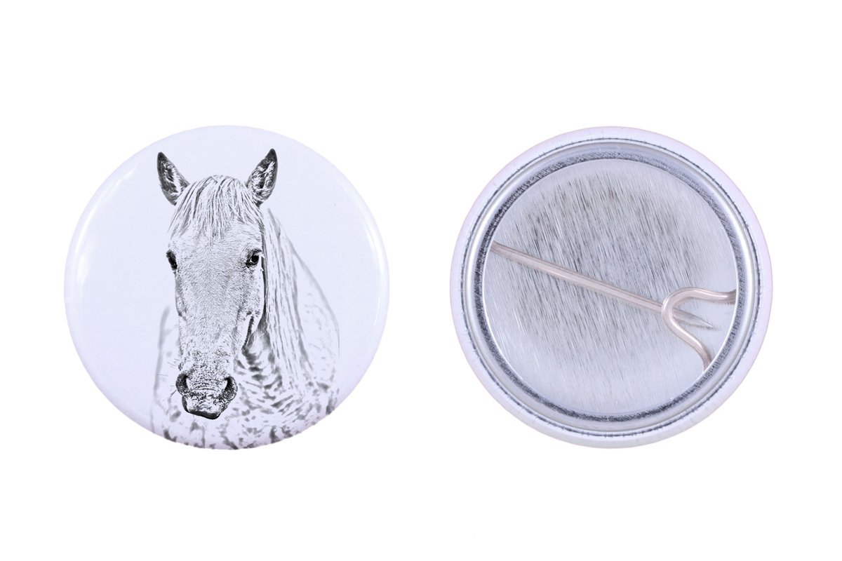 Koń Camargue - ozdoba koszuli, przypinka do torby, idealny prezent z możliwościa dodanie swojej grafiki marki Art-Dog