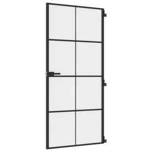 Drzwi wewnętrzne, czarne, 93x201,5 cm, szkło i aluminium 8721012119819 - Drzwi wewnętrzne - miniaturka - grafika 3