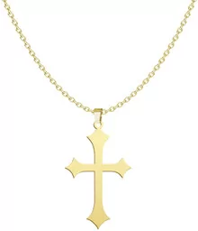 Pozłacany Naszyjnik z KRZYŻEM - Biżuteria religijna - miniaturka - grafika 1