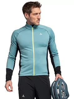 Koszulki sportowe męskie - Schöffel Koszulka kolarska "Piambello" w kolorze błękitno-czarnym - grafika 1
