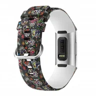 Akcesoria do smartwatchy - PASEK SILIKONOWY Z NADRUKIEM DO FITBIT CHARGE 3/4 - miniaturka - grafika 1