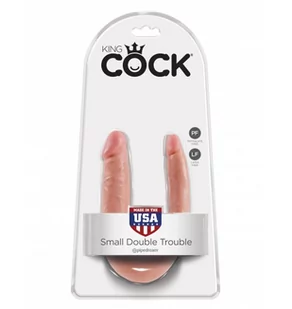 King Cock Penis dildo podwójny -  U-Shaped Double Trouble Small Flesh - Sztuczne penisy - miniaturka - grafika 4