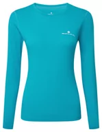 Bielizna sportowa męska - RONHILL Koszulka biegowa z długim rękawem damska CORE L/S TEE azure/bright white - miniaturka - grafika 1