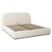 Łóżka - Łóżko 160x200 Tapicerowane Dwuosobowe Do Sypialni Baranek Kremowe ROSSO - miniaturka - grafika 1