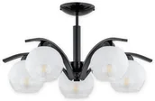 Lampy sufitowe - Lemir Leo żyrandol 5 pł. / czarny połysk O2525 W5 CZA - miniaturka - grafika 1