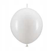 Balony i akcesoria - Balony Z Łącznikiem,33 Cm, W Kolorze Białym 20 Szt Ścianka Girlanda - miniaturka - grafika 1
