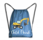 Plecaki worki - Worek Do Przedszkola Na Buty Koparka Traktor +IMIĘ - miniaturka - grafika 1