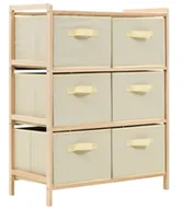 Regały - Beżowy regał z 6 koszami z tkaniny do przechowywania G8-T81 - miniaturka - grafika 1