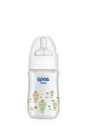 Butelki dla niemowląt - WEE BABY BUTELKA ŻAROODPORNA Z SZEROKĄ SZYJKĄ 180ML 0M+ BIAŁA - miniaturka - grafika 1
