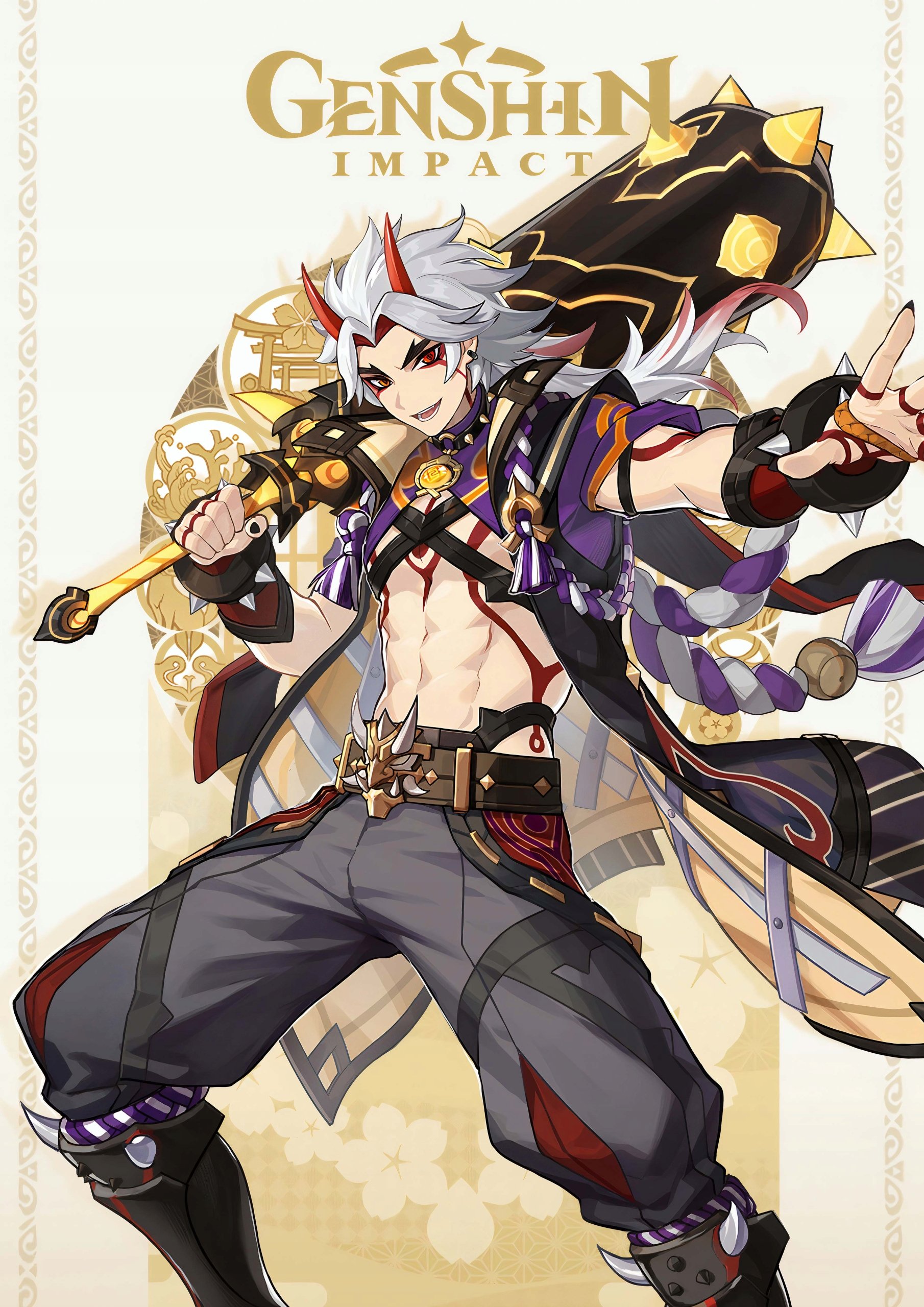 Plakat A3 Genshin Impact Anime Gra Arataki Itto