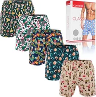 Majtki męskie - Cornette American bokserki męskie szerokie 3 pack M Przewiewne, luźne, miękkie, śmieszne, klasyczne majtki męskie z bawełny, M - miniaturka - grafika 1
