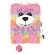 Szkolne artykuły papiernicze - St. Majewski Pamiętnik A5 Włochacz z kłódką 3D My Little Friend Rainbow Bear 96 kartek - miniaturka - grafika 1