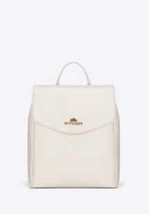 Damski plecak ze skóry naturalnej o fakturze groszkowej kremowy - Torebki damskie Damski plecak ze skóry naturalnej o fakturze groszkowej kremowy - Torebki damskie - miniaturka - grafika 1