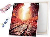 Malowanie po numerach - Malowanie po numerach Jesienne Tory 40x50cm RAMA / beliart - miniaturka - grafika 1