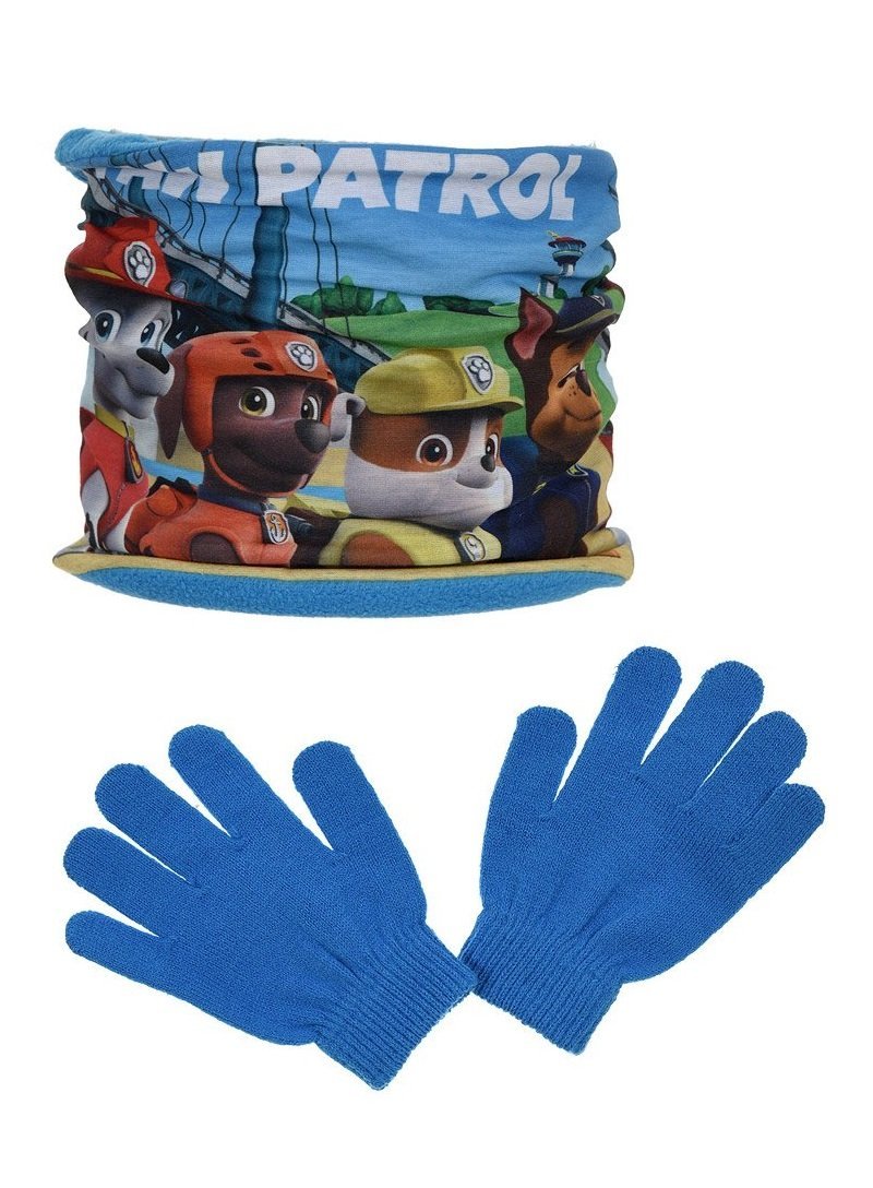 Niebieski komplet zimowy komin i rękawiczki Psi Patrol