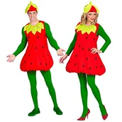 Sukienki - Widmann 8003558655250 truskawka sukienka nakrycie głowy kompletny kostium dla dorosłych impreza i karnawał 438, wielokolorowa - miniaturka - grafika 1