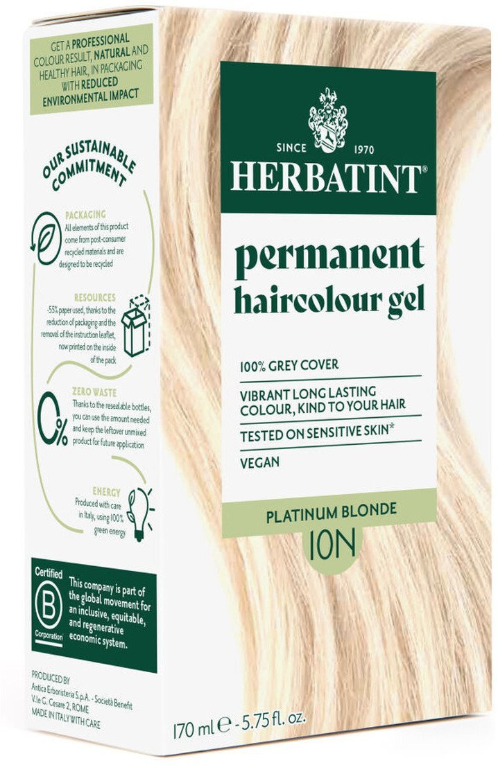 Herbatint Trwała Ziołowa farba do włosów 170ml Platynowy Blond 10N