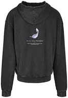 Bluzy męskie - Mister Tee Męska bluza z kapturem Vive La Liberte Oversize, Kwas czarny, L - miniaturka - grafika 1