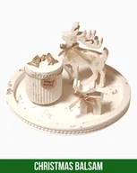 Świece - Zestaw Świąteczny Magia Złotych Reniferów – 4 elementy – 2 Renifery – Podstawka – Świeca Sojowa o Zapachu Christmas Balsam - miniaturka - grafika 1