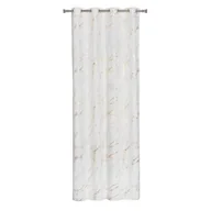 Zasłony - Zasłona z kółkami STORM 140 x 260 cm, kolor biały/złoty - miniaturka - grafika 1