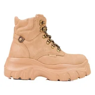 Botki damskie - Traperki damskie na platformie Big Star KK274366 brązowe - miniaturka - grafika 1